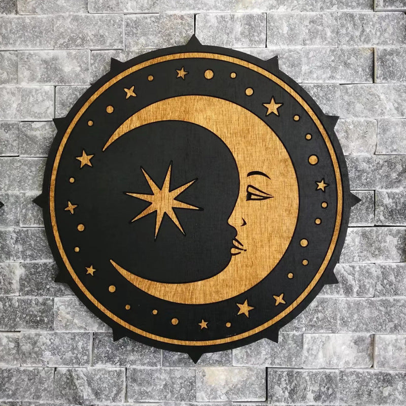 Wooden Sun Moon Wall Kitchen Decorative