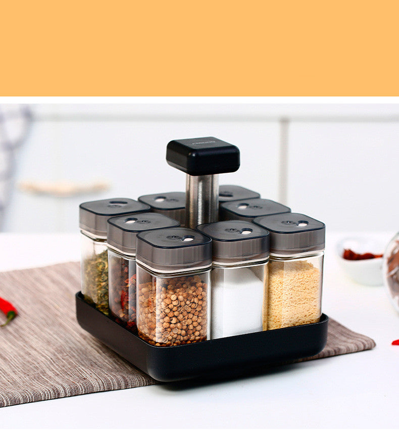 Kitchen Spice Jar Glass Organizer Pepper Container