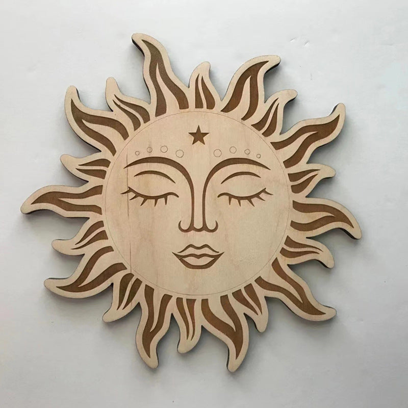 Wooden Sun Moon Wall Kitchen Decorative